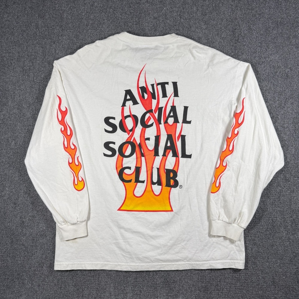 Anti Social Social Club Firebird Long Sleeve Tee Size 2XL Flames Skater Street